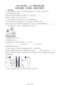 2025北京初三（上）期末化学汇编：化学方程式（北京版）（填空与简答） 有答案解析