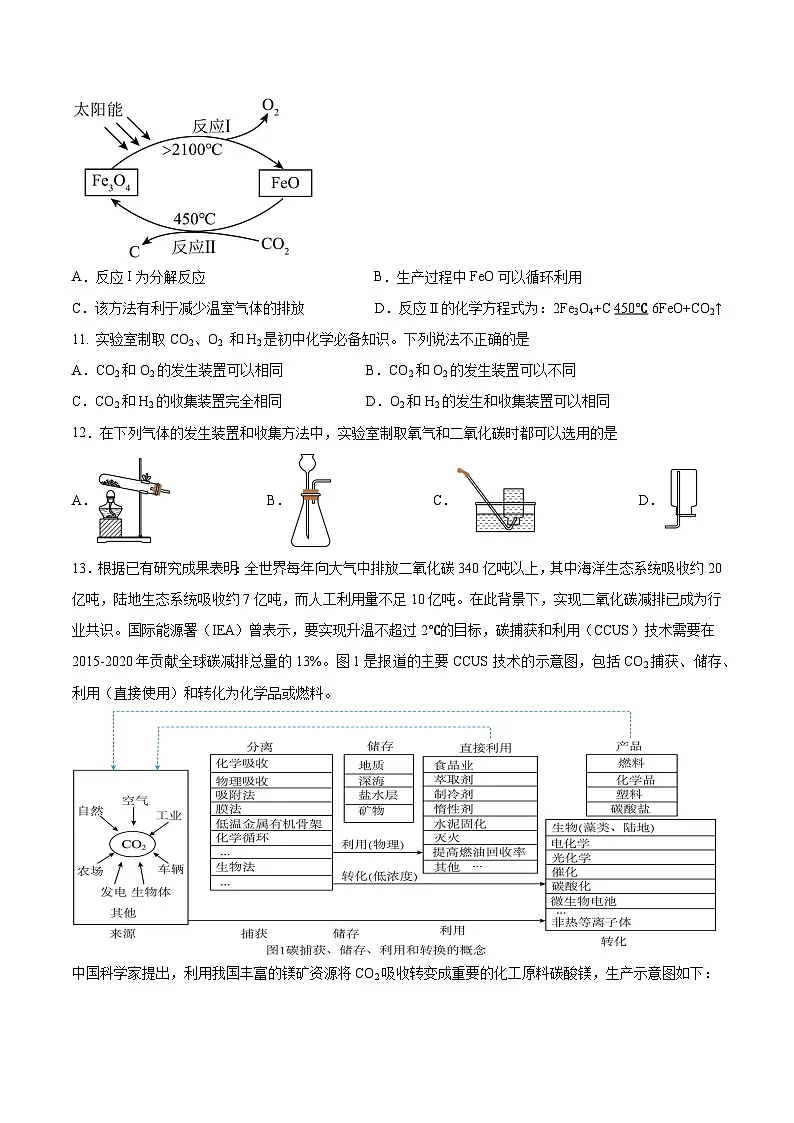 鲁教版2024九年级化学上册第三节 碳达峰与碳中和（分层练习）（原卷版）第3页