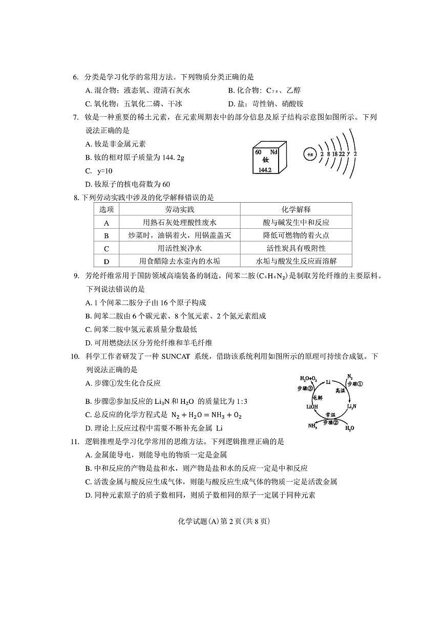 2025年山东省潍坊市中考化学试题卷（含答案及解析）第2页
