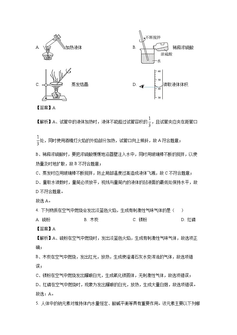 海南省部分学校2025年中考一模化学试卷（解析版）第2页