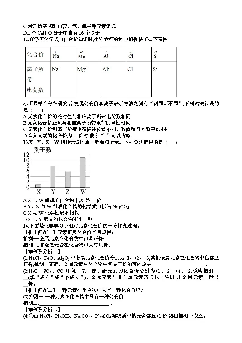 九年级化学第二单元认识物质的构成第3节物质组成的表示练习试题以及答案（适合鲁教版）第2页