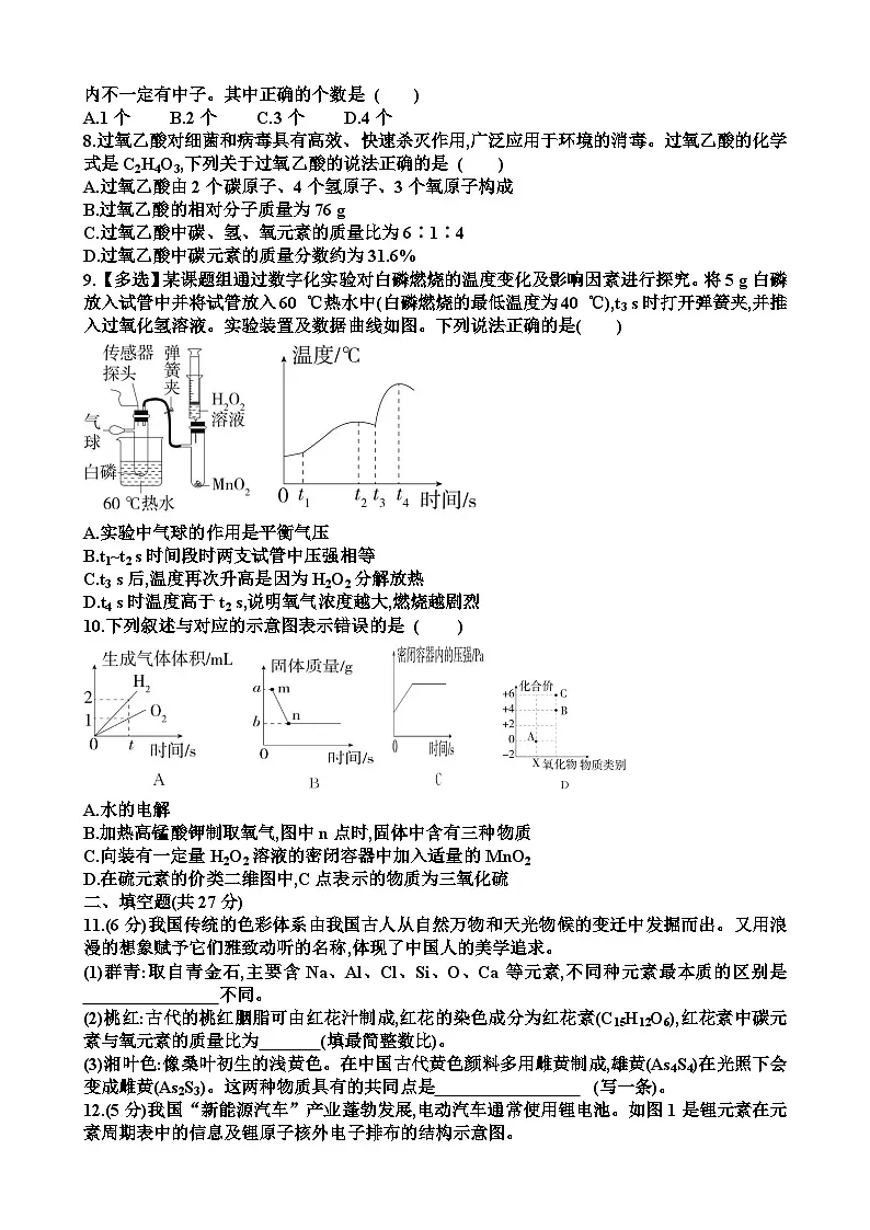 九年级化学上学期期中考试试题试题以及答案（适合鲁教版）第2页