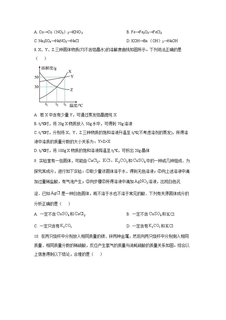 山东省济宁市泗水县2025年中考化学一模试题（学生版）第3页