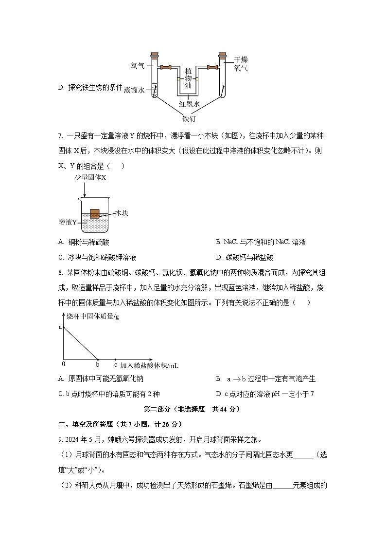 陕西省咸阳市2025年中考一模化学试卷（学生版）第3页