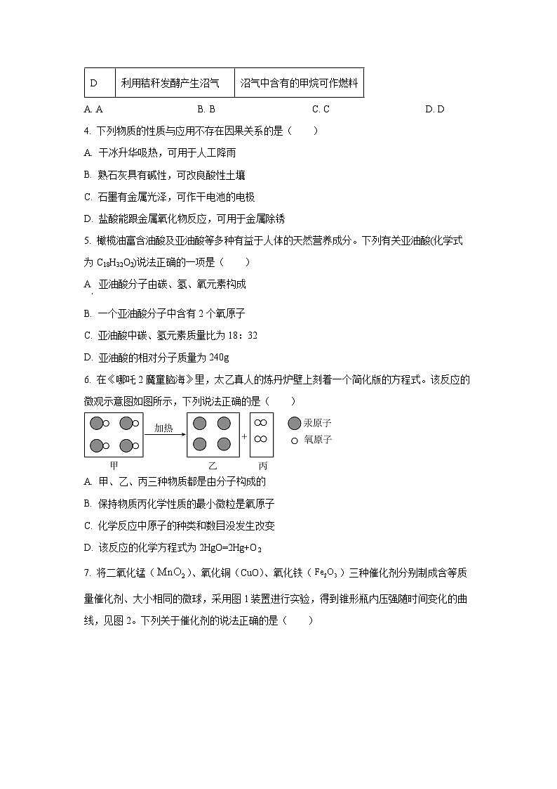 内蒙古呼伦贝尔市莫力达瓦达斡尔族自治旗2025年中考模拟（二）化学试卷（学生版）第2页