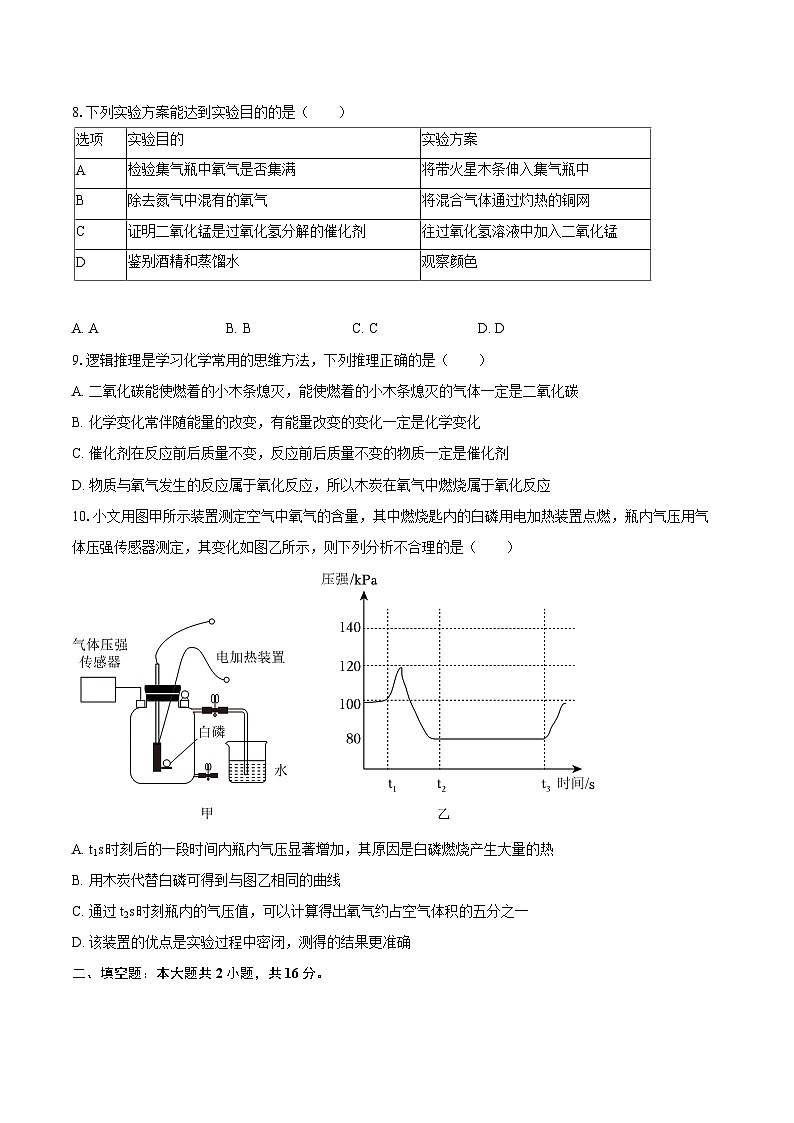 2025-2026学年山西省晋中市九年级（上）第一次月考化学试卷-自定义类型第2页