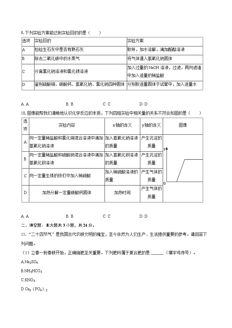 2025年河北省衡水四中中考化学一模试卷-自定义类型第3页