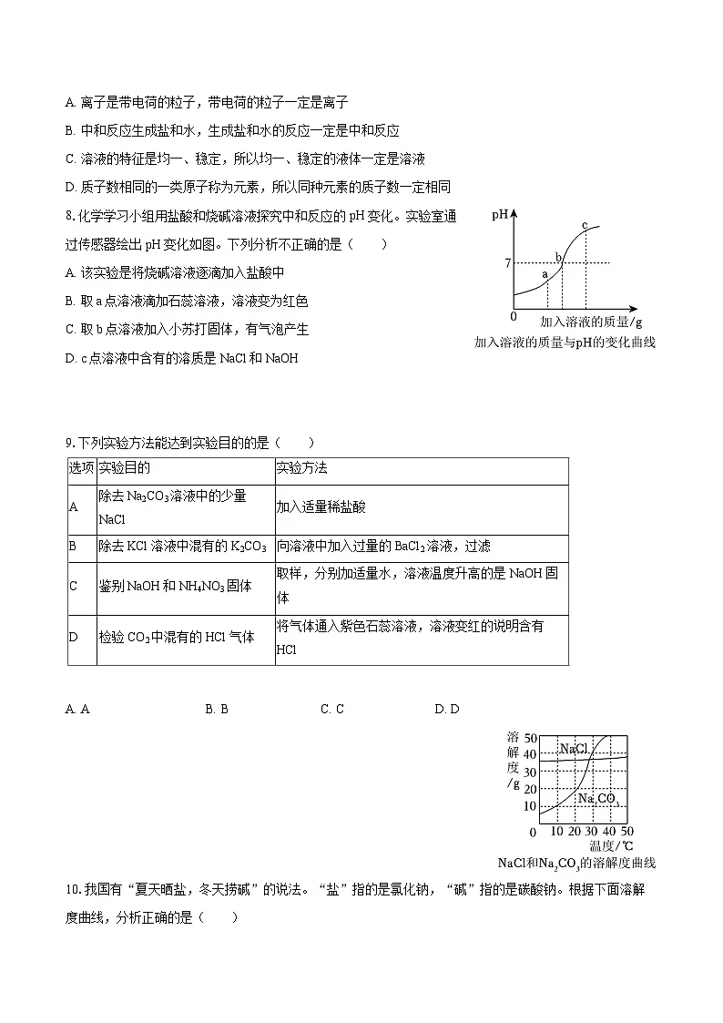 2025年宁夏石嘴山市中考化学一模试卷-自定义类型第2页