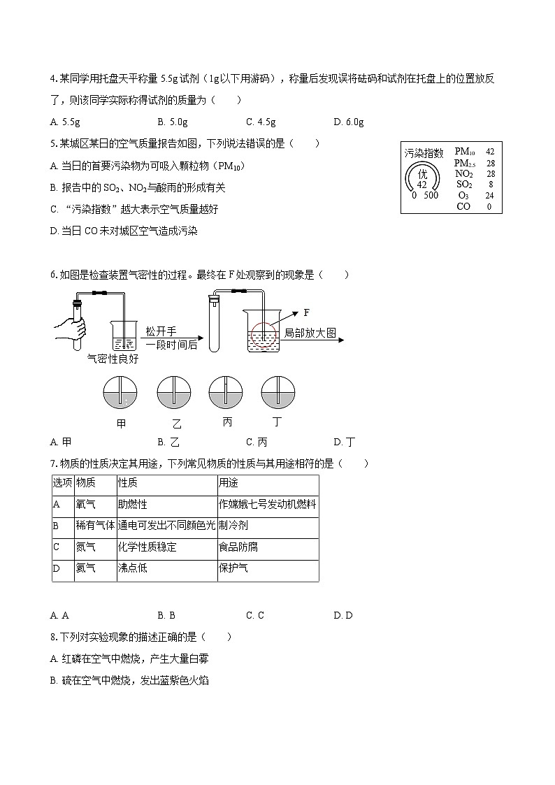 2025-2026学年江苏省盐城市东台市第五教育联盟九年级（上）月考化学试卷（9月份）-自定义类型第2页