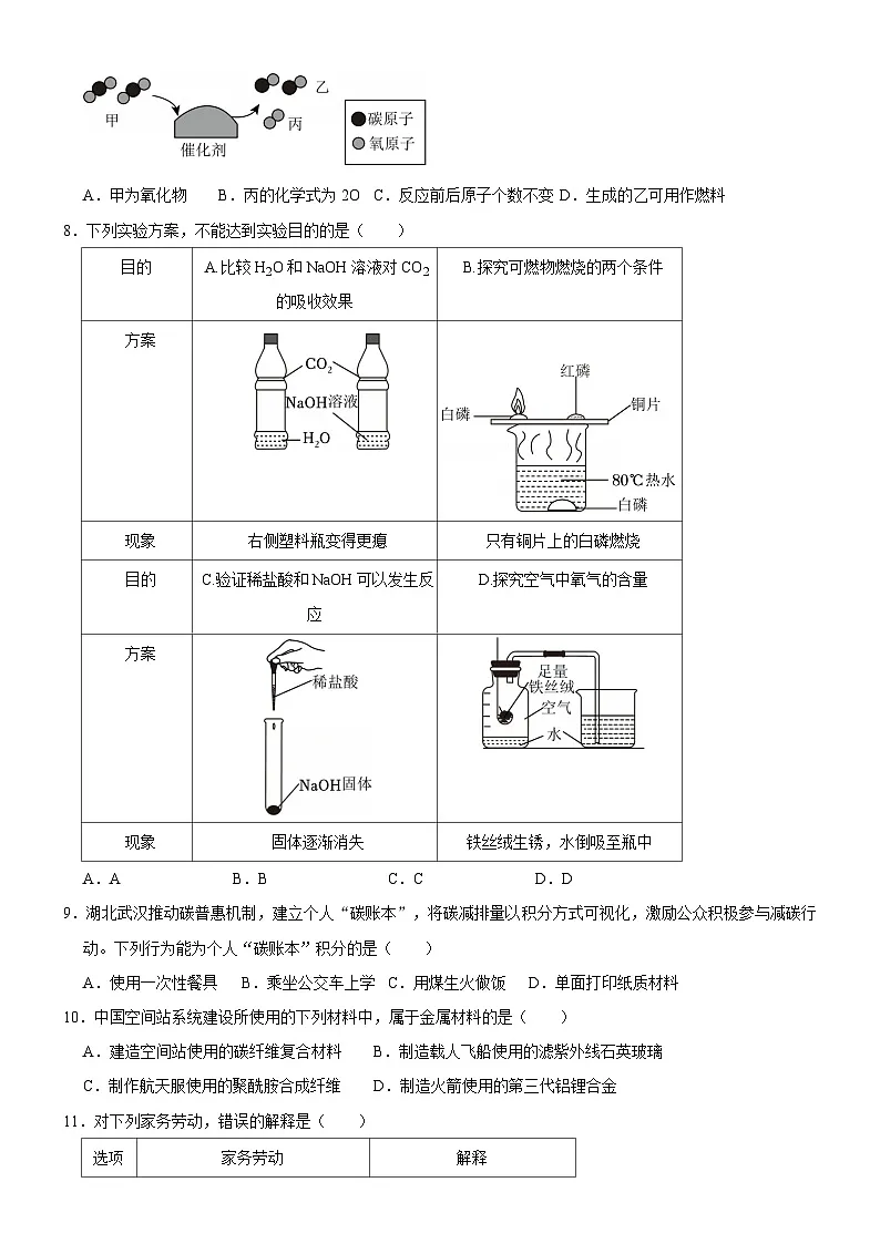 湖北省2025年中考化学试卷（word版含解析）第2页