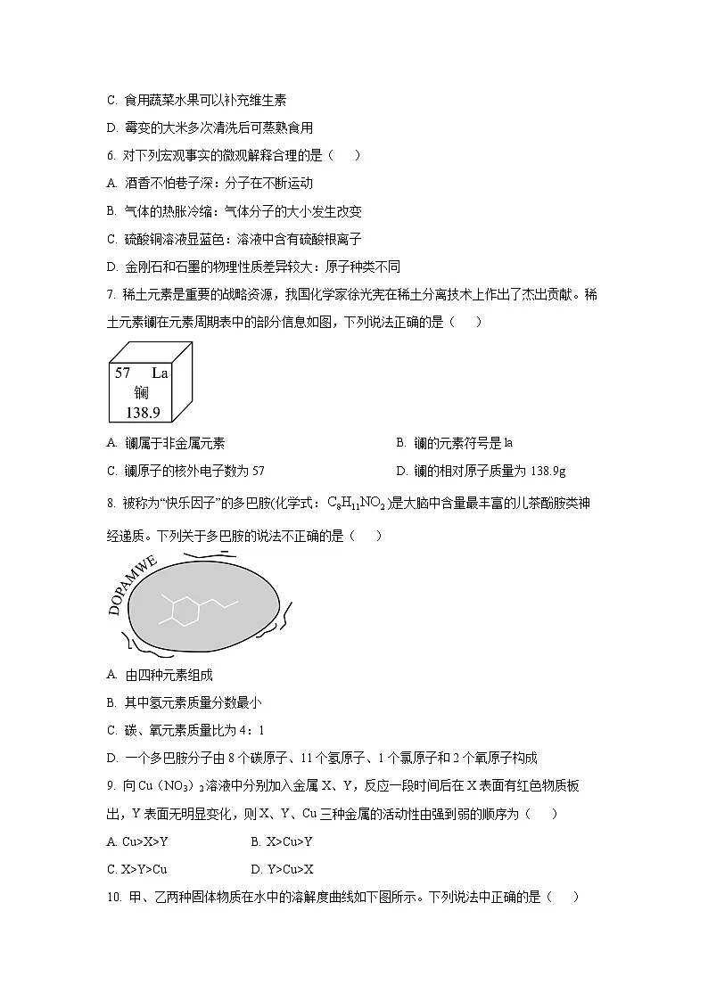 辽宁省葫芦岛市连山区2025年中考一模化学试卷（学生版）第2页
