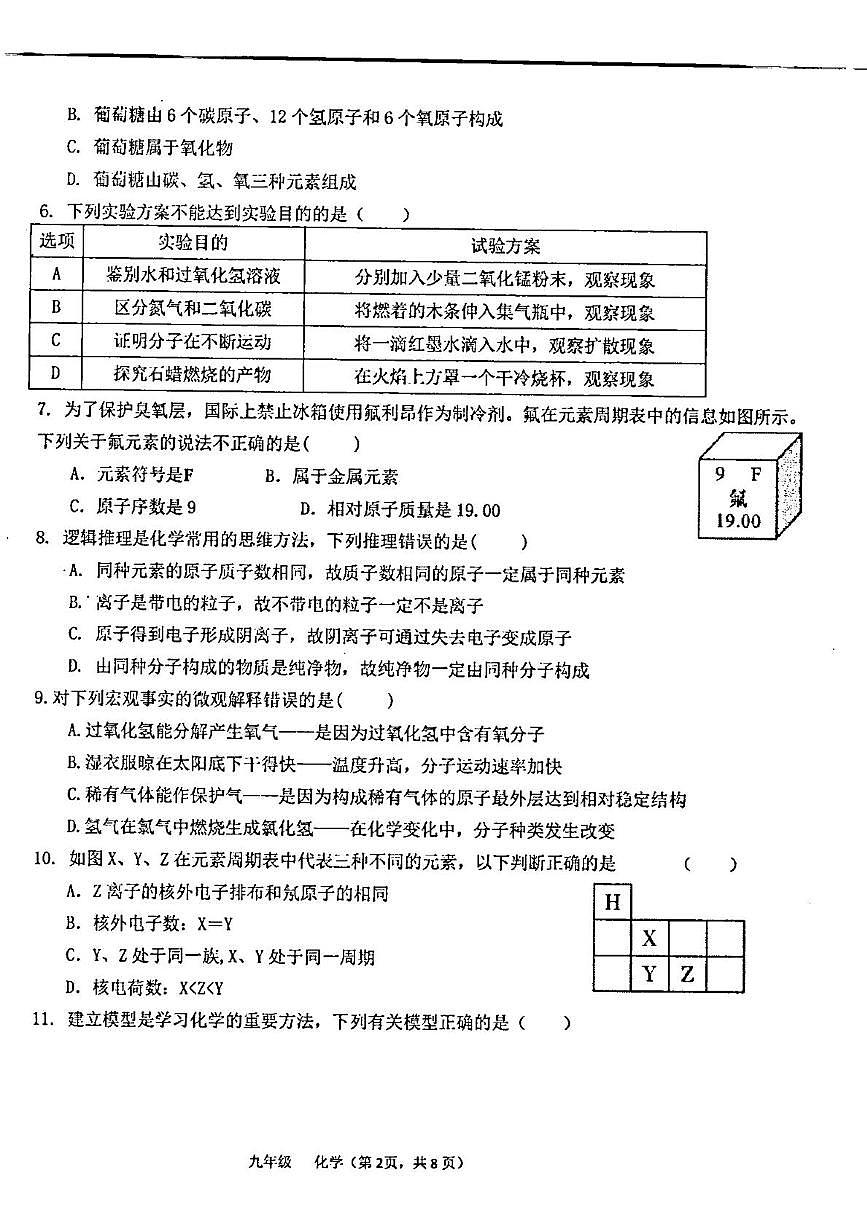 广东省汕头市潮阳区金培学校2025-2026学年九年级上学期第一次月考化学科试卷第2页