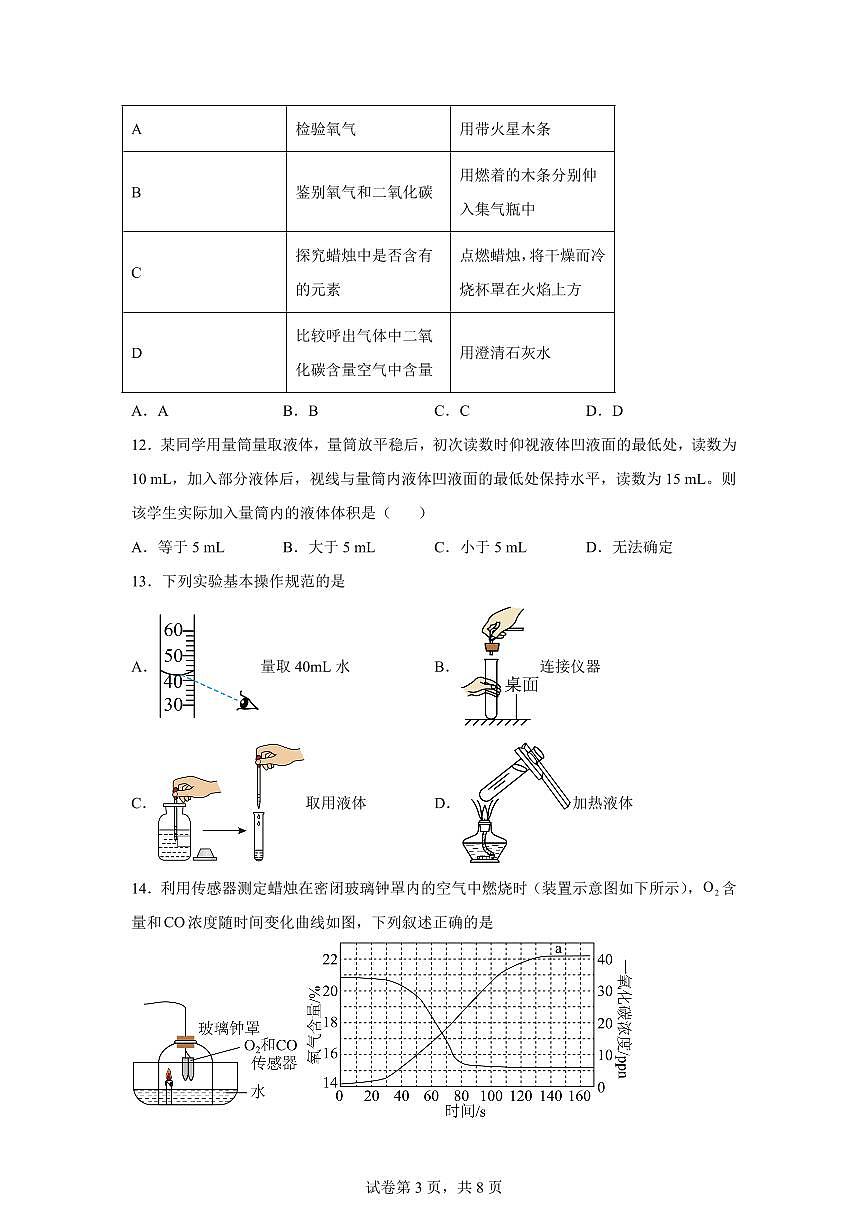 四川省绵阳市江油市六校联考2025~2026学年九年级上册（10月）月考化学试题（含答案）第3页