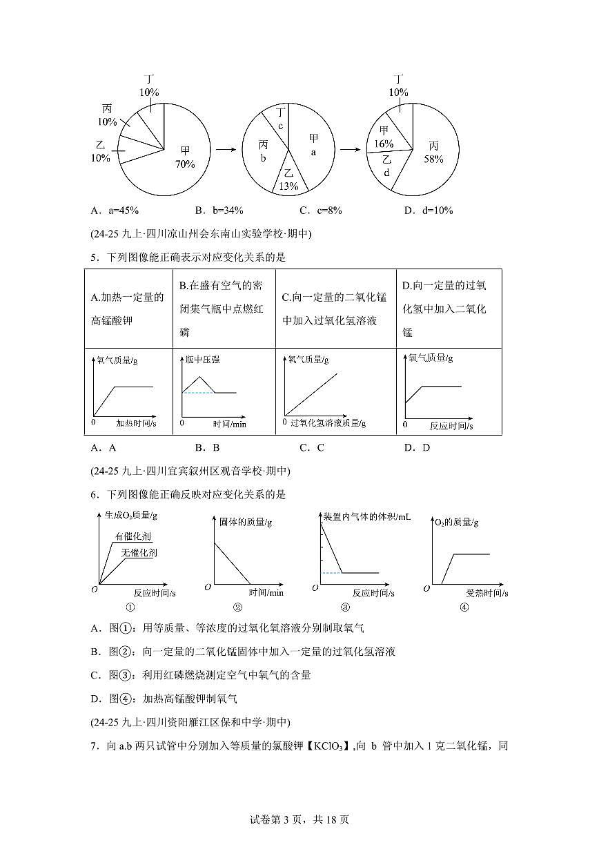 题型01图像题+工艺流程图（期中真题 四川专用）九年级化学上册（含答案）第3页