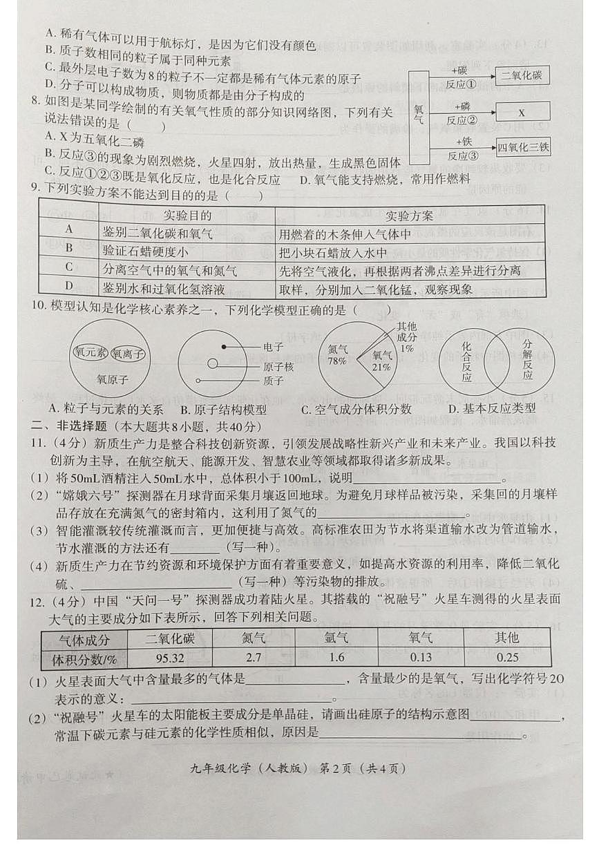 河北省廊坊市霸州市第五中学2025-2026学年九年级上学期10月月考化学试题第2页