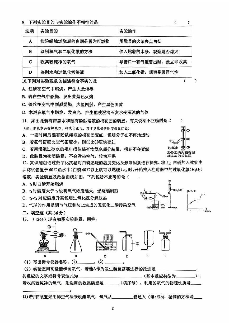 江苏省连云港市实验学校2025-2026学年九年级上学期10月月考化学试题第2页
