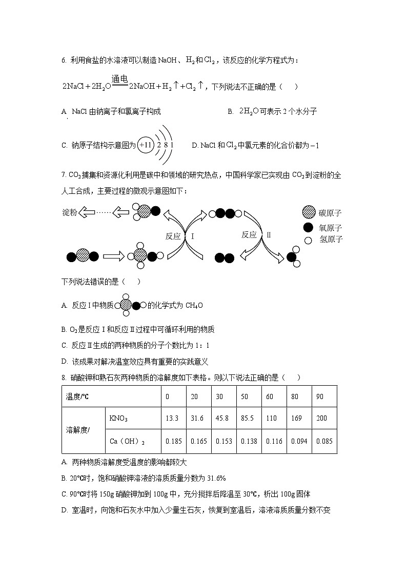 江苏省宿迁市宿豫区2025年中考三模化学试题（学生版）第2页
