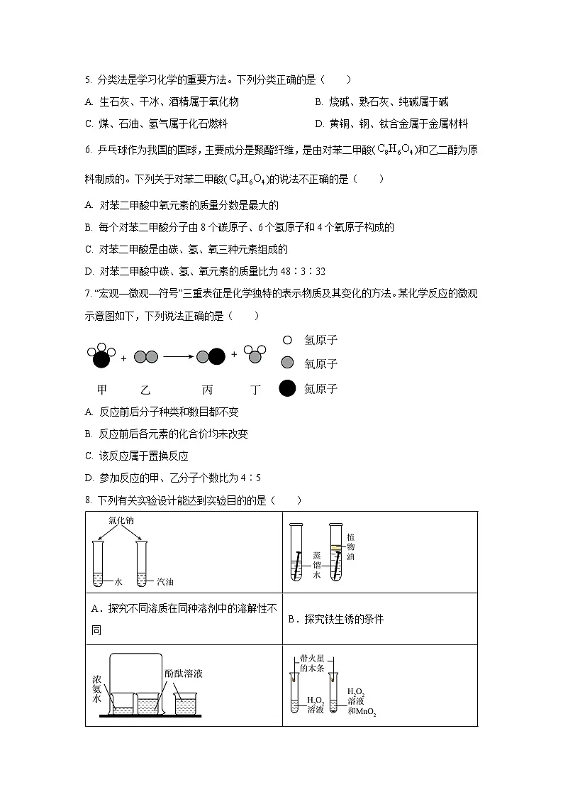 宁夏回族自治区银川市兴庆区2025年初中学业水平模拟考试化学试题（学生版）第2页