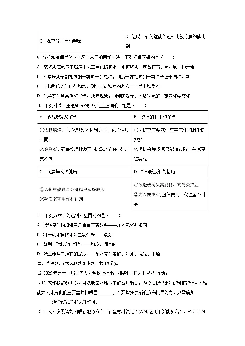 宁夏回族自治区银川市兴庆区2025年初中学业水平模拟考试化学试题（学生版）第3页