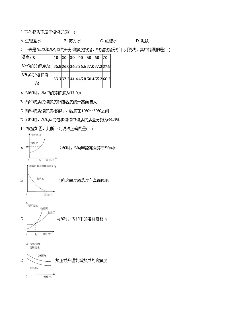 2025-2026学年上海市嘉定区嘉一实验中学九年级（上）月考化学试卷（9月份）（含答案）第2页