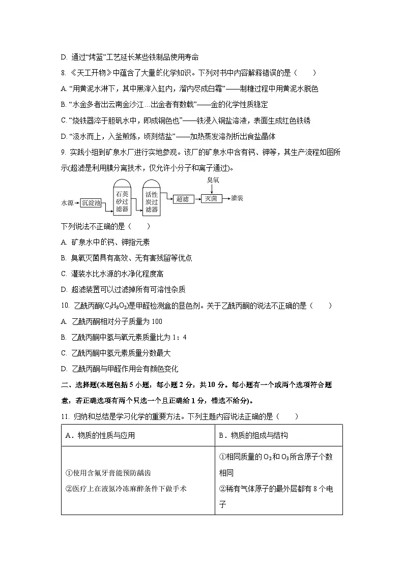 山东省烟台市福山区（五四制）2024-2025学年九年级下学期期中考试化学试卷（学生版）第3页