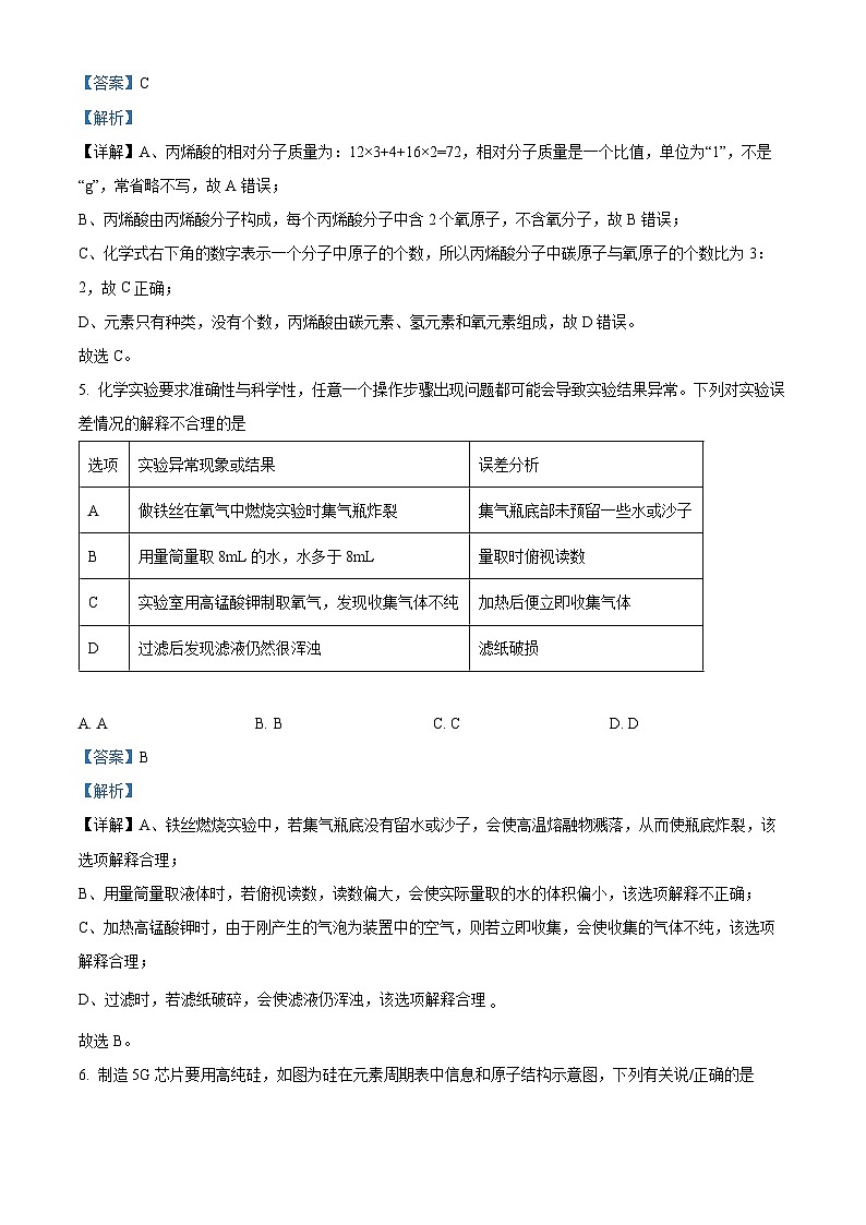 精品解析：广东省深圳市南山区育才集团2024-2025学年九年级上学期期中考试化学试卷（解析版）第3页