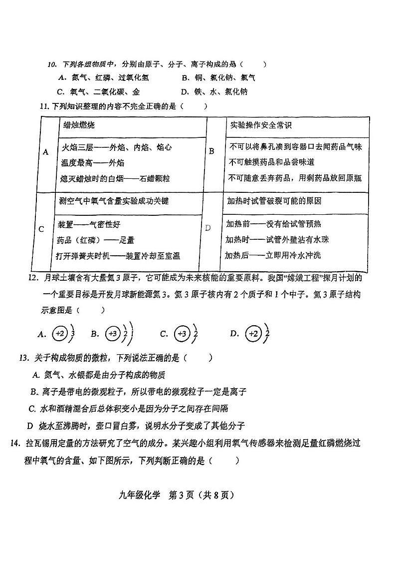 广东省肇庆市宣卿中学2025-2026学年九年级上学期第一次月考化学试题第3页