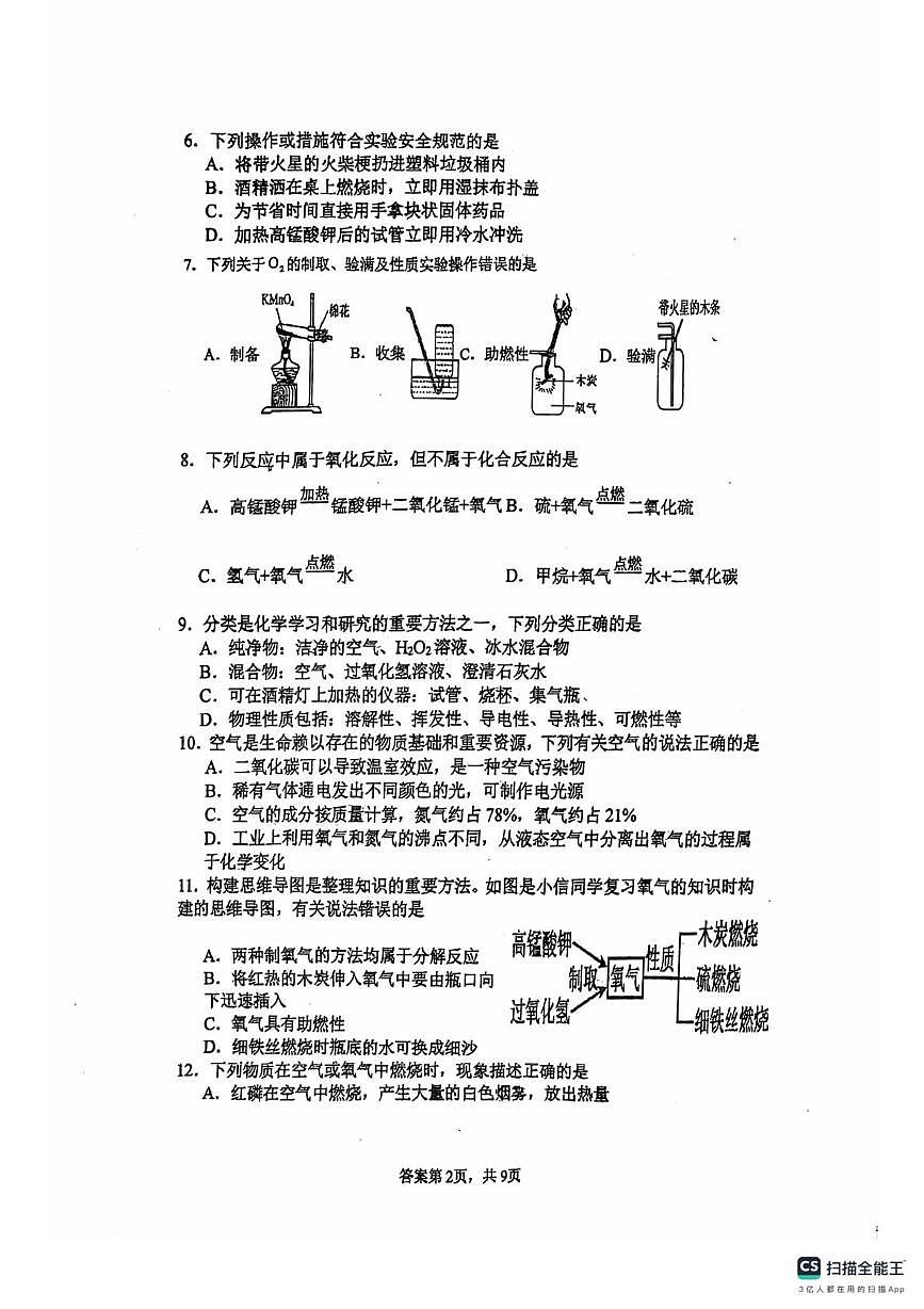 广东省佛山市南海区桂城街道平洲第二初级中学2025-2026学年九年级上学期10月月考化学试题第2页