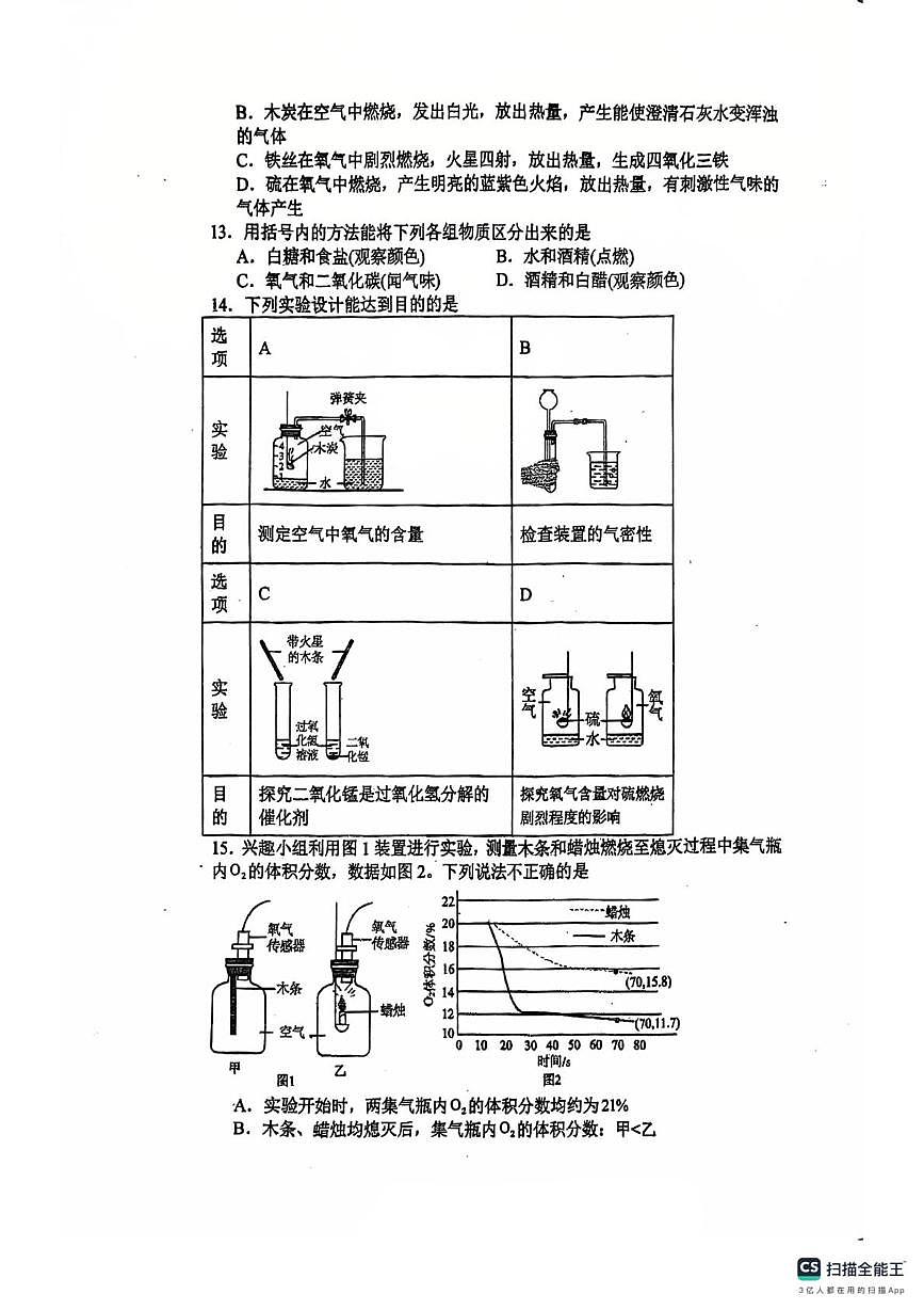 广东省佛山市南海区桂城街道平洲第二初级中学2025-2026学年九年级上学期10月月考化学试题第3页