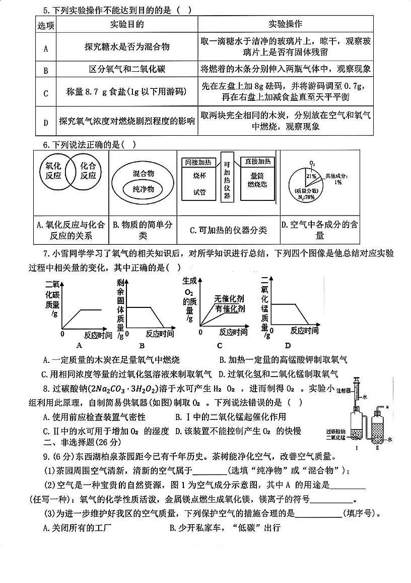湖北省武汉市汉铁初级中学2025-2026学年九年级上学期10月考化学试题第2页