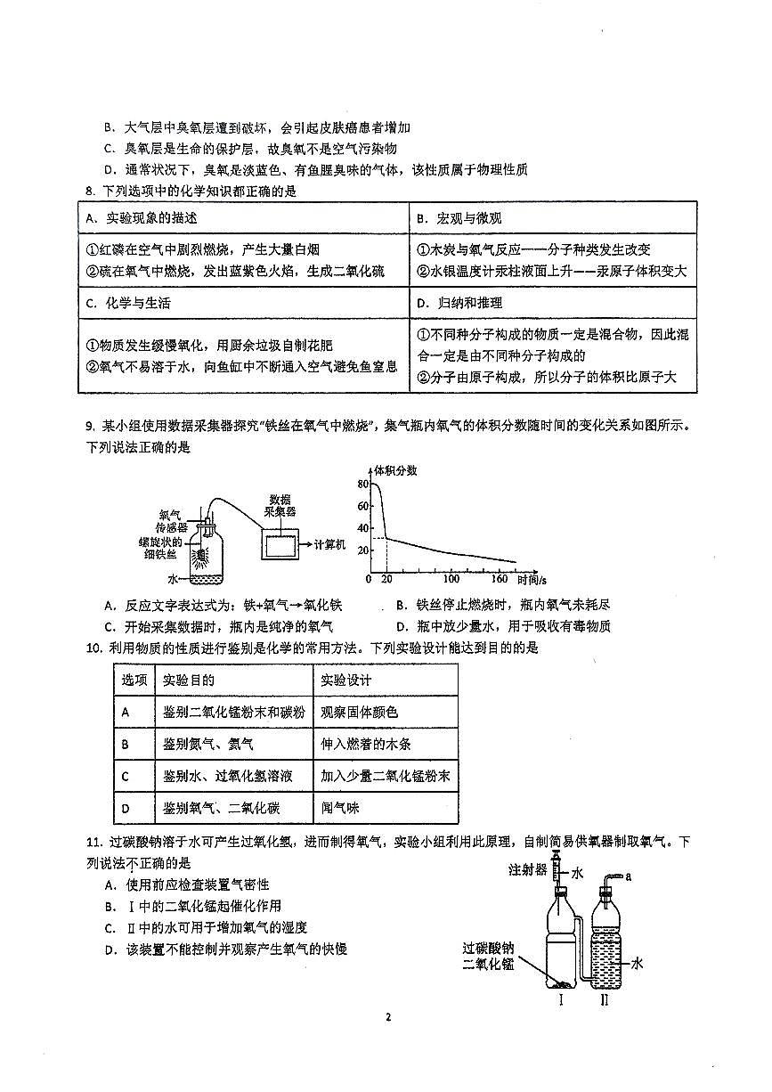 江苏省连云港市新海初级中学2025-2026学年九年级上学期第一次月考化学试卷（月考）第2页