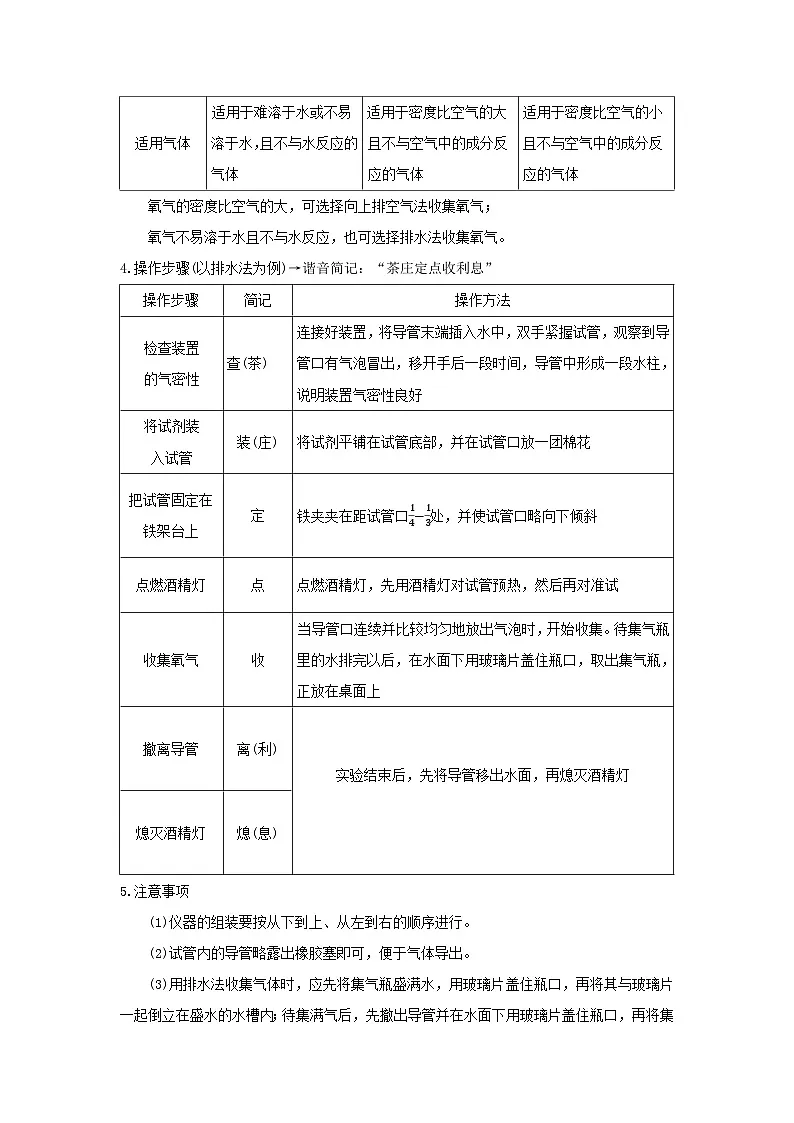 专题05 制取氧气（word）2025-2026学年九上化学人教版2024期中复习学案知识点+习题（原卷版 ）第2页