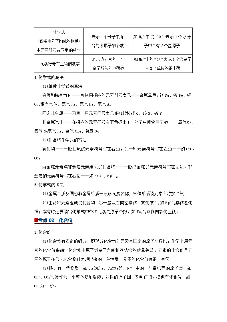 专题11 物质组成表示（word）2025-2026学年九上化学人教版2024期中复习学案知识点+习题（原卷版 ）第2页