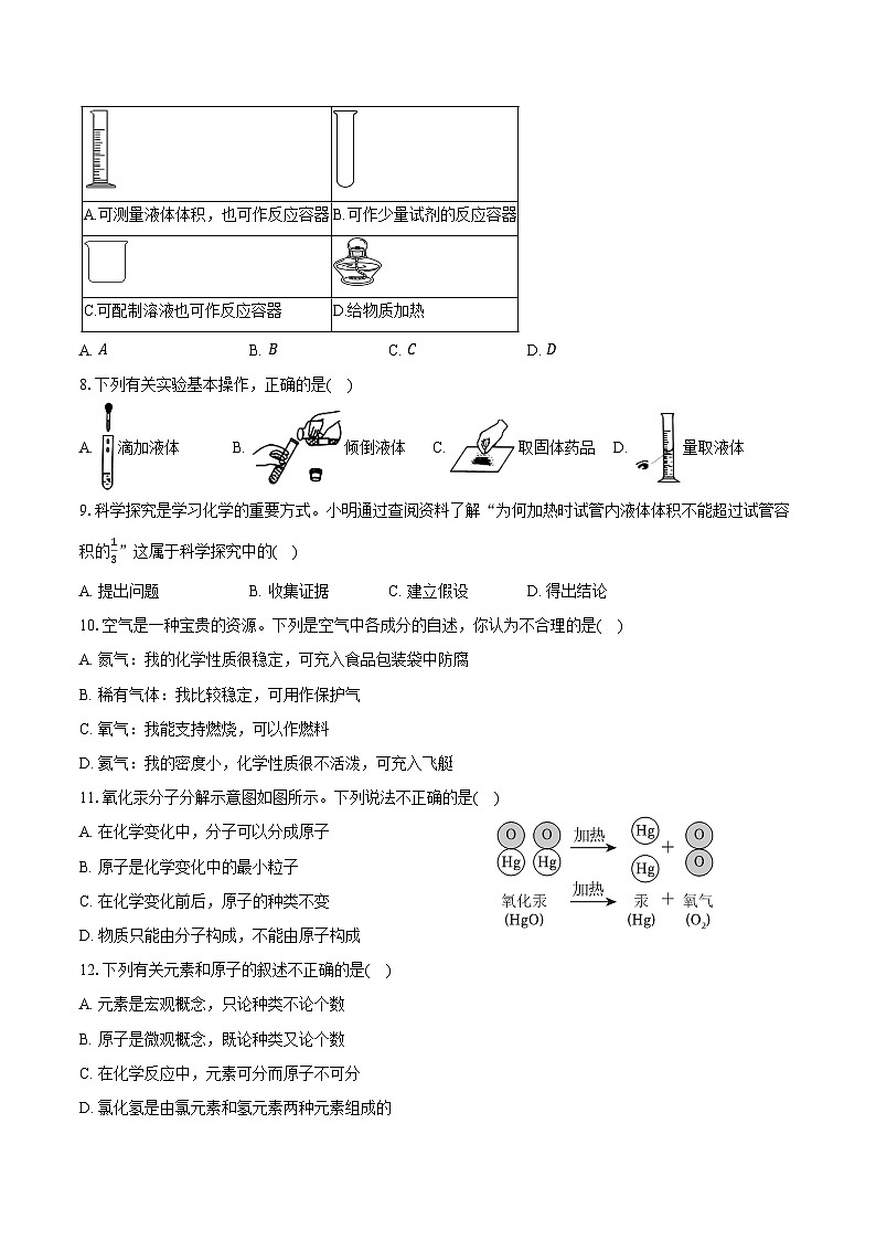2025-2026学年河南省周口市太康县九年级（上）10月月考化学试卷（含答案）第2页