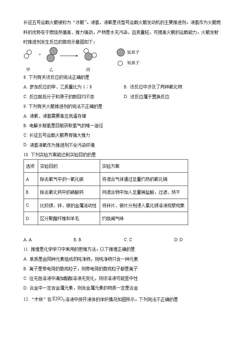 2025年安徽省合肥市蜀山区中考二模化学试题-A4第3页