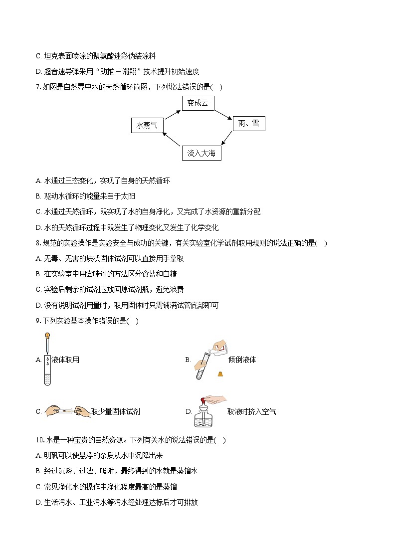 2025-2026学年山东省泰安市宁阳县八年级（上）期中化学试卷（含答案）第2页