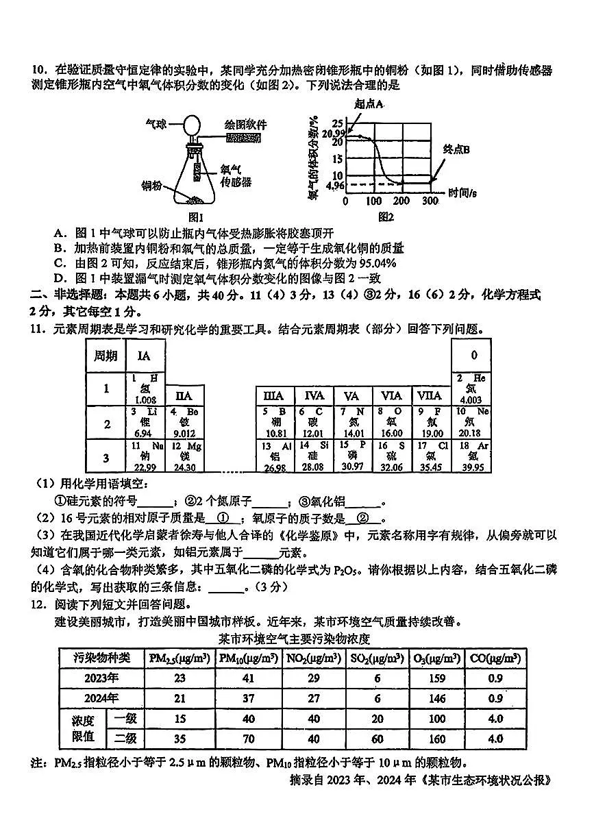 吉林省长春市东北师范大学附属中学2025-2026学年九年级上学期期中考试化学试题第2页
