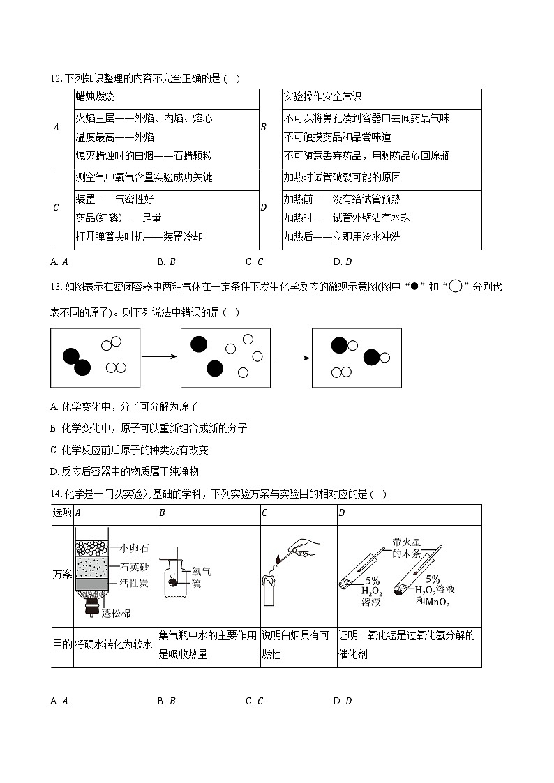 2025-2026学年湖南省九年级（上）期中化学试卷（含答案）第3页