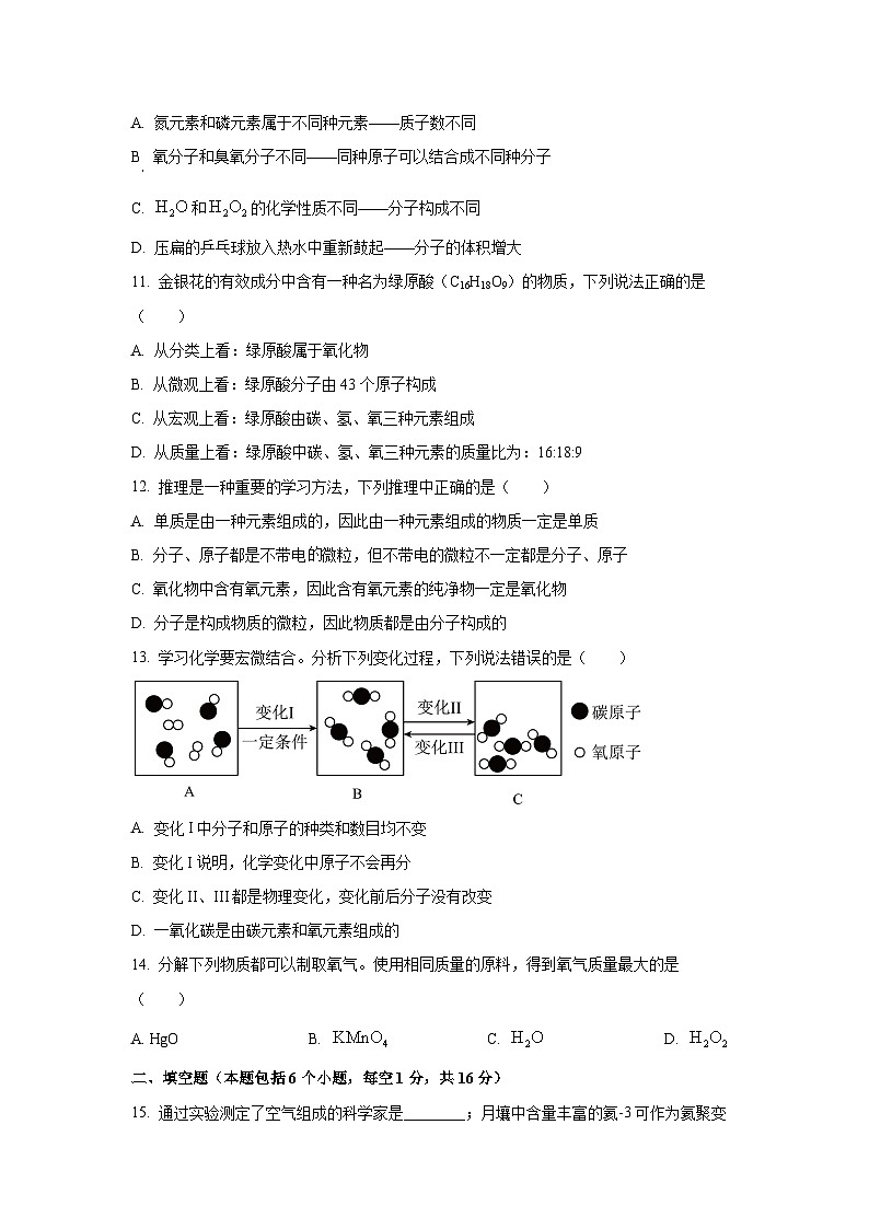 河南省长葛市2024-2025学年九年级上学期期中质量监测化学试卷（学生版）第3页
