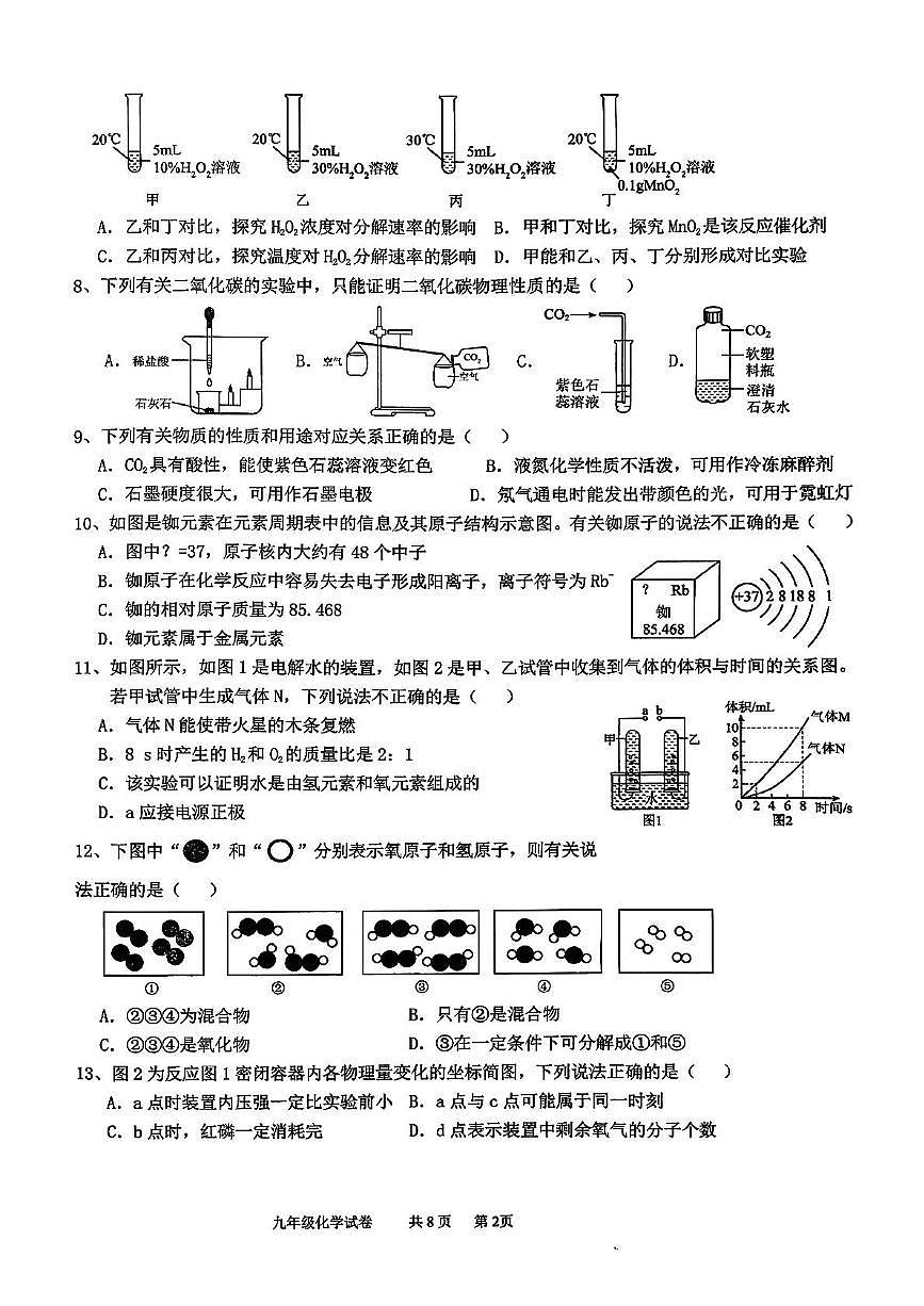 山东省临沂市蒙阴县2025-2026学年九年级上学期11月期中考试化学试题第2页
