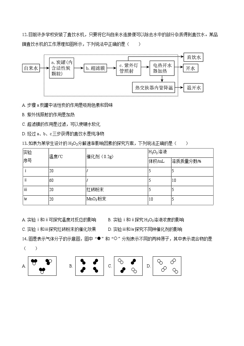 2025-2026学年湖南省怀化市九年级（上）期中化学试卷-自定义类型第3页