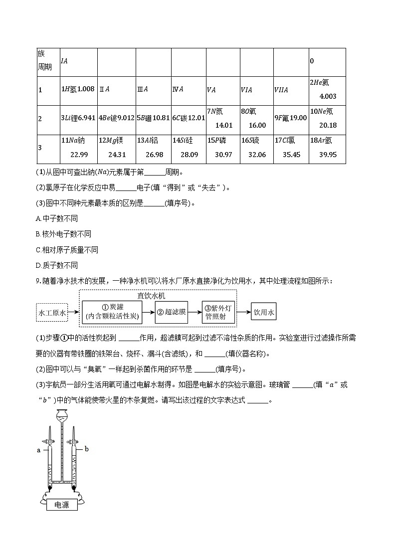 2025-2026学年内蒙古包头市青山区九校九年级（上）期中化学试卷（含答案）第3页