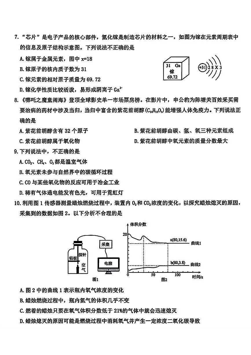 辽宁省葫芦岛市龙港区2025-2026学年九年级上学期期中考试化学试题第2页