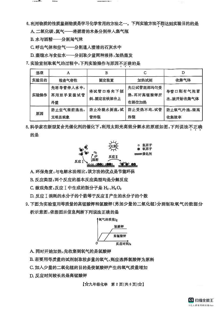 陕西省铜川市耀州区2025-2026学年九年级上学期教学质量监测化学试卷（月考）第2页