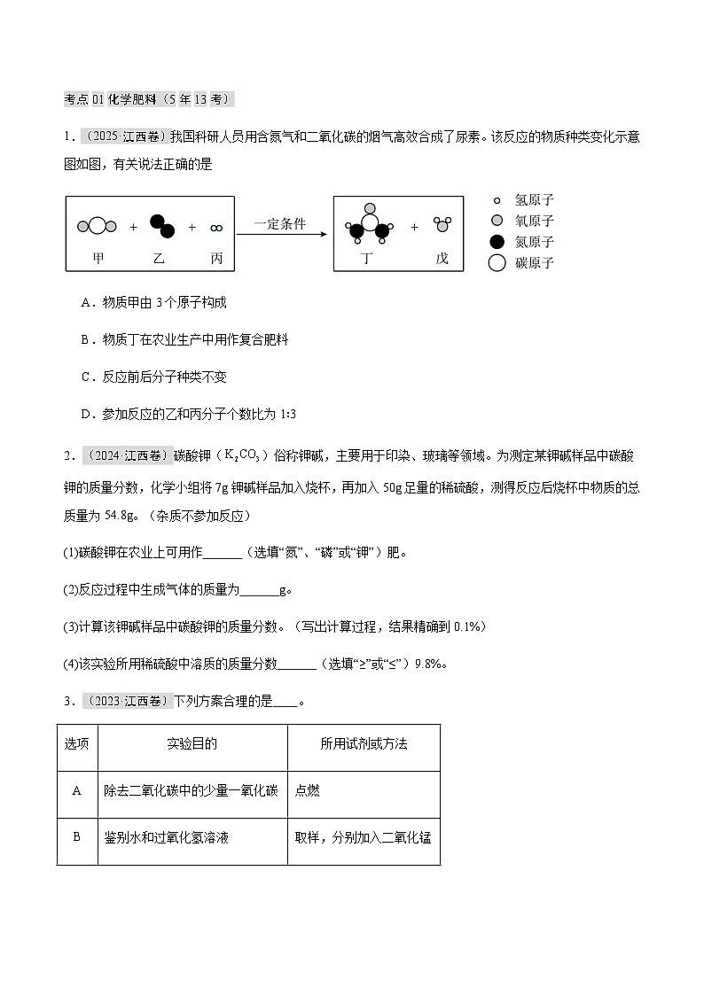 专题09  化学肥料、化学与生活（原卷版）第2页