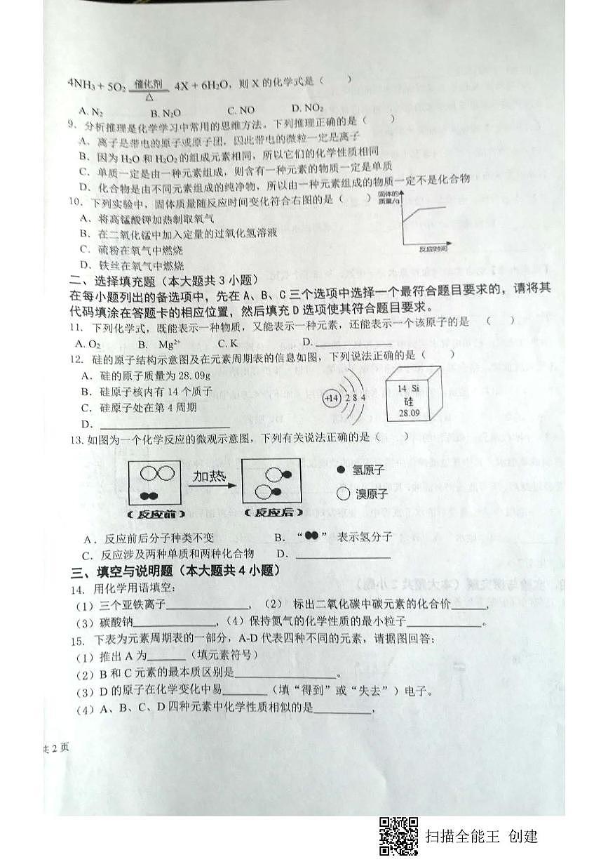 江西省赣州市赣县区白鹭中学2025-2026学年九年级上学期期中考试化学试题第2页