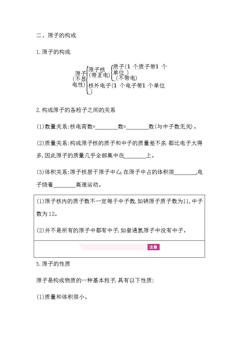 第三单元认识物质的构成 知识清单（含答案） 初中化学鲁教版（五四制）（2024）八年级全一册第2页