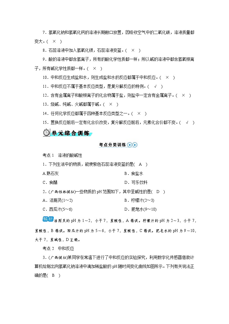 单元小结 第八单元 常见的酸、碱、盐第2页