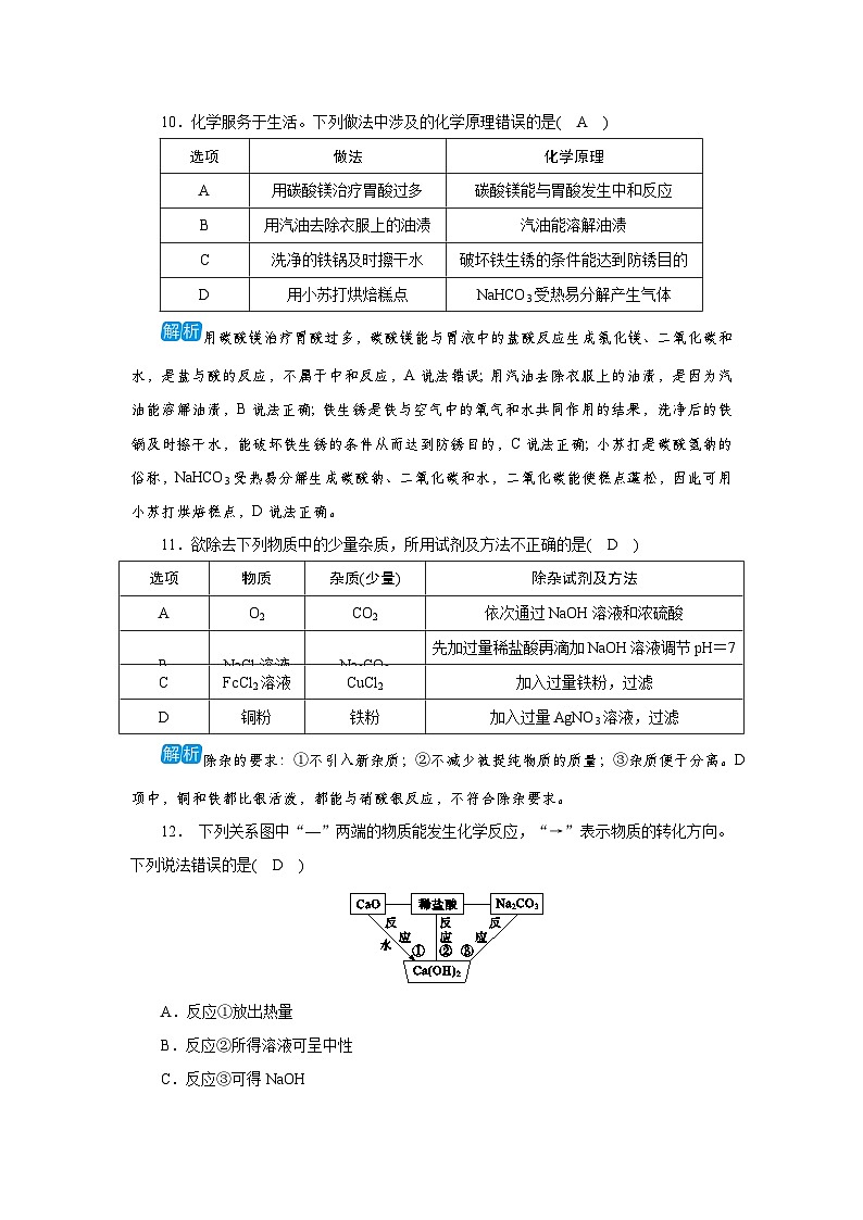 过关检测 第八单元　常见的酸、碱、盐第3页