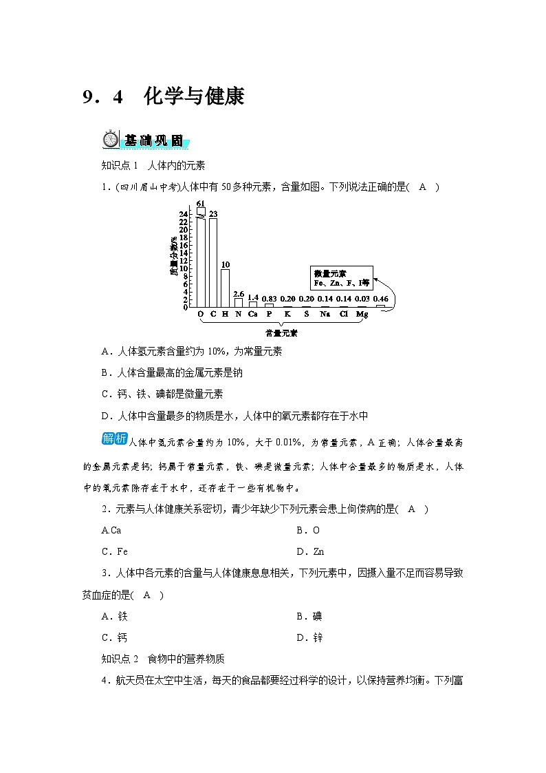 9．4　化学与健康第1页